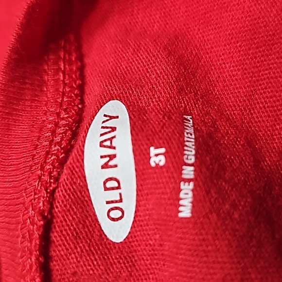 Old Navy Long-Sleeve JOY TO THE WORLD!! Red Graphic Tee Toddler Girls 3T New - Picture 4 of 11